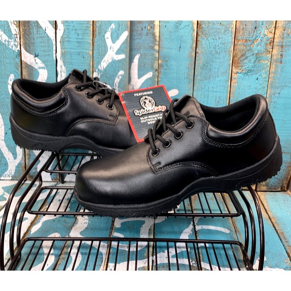 NWT MENS SLIPGRIPS STEEL TOE SLIP-RESISTANT OXFORD PROFESSIONAL SHOES